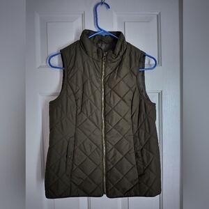 GAP Olive Quilted Vest for Women